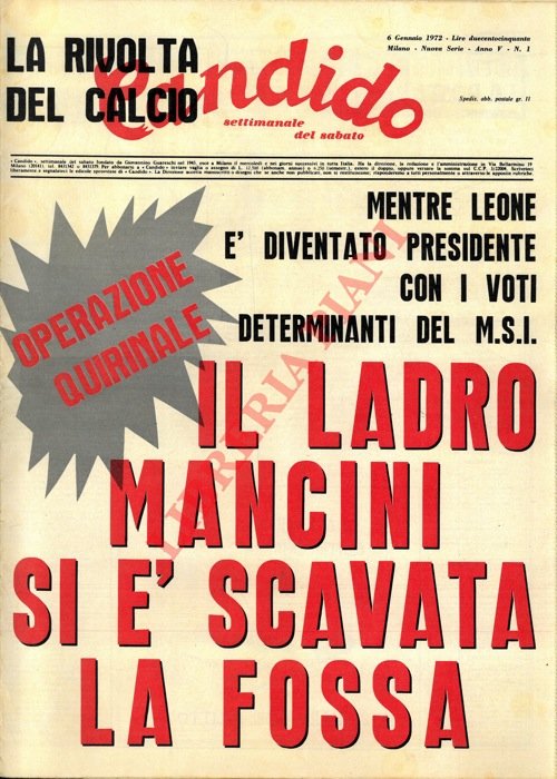Candido. Settimanale del sabato. 1972.