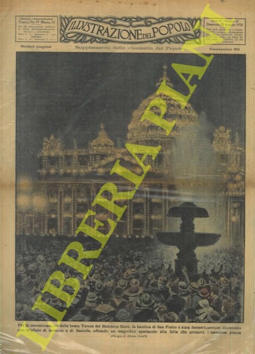 Canonizzazione a Roma di S. Teresa del Bambin Gesù.