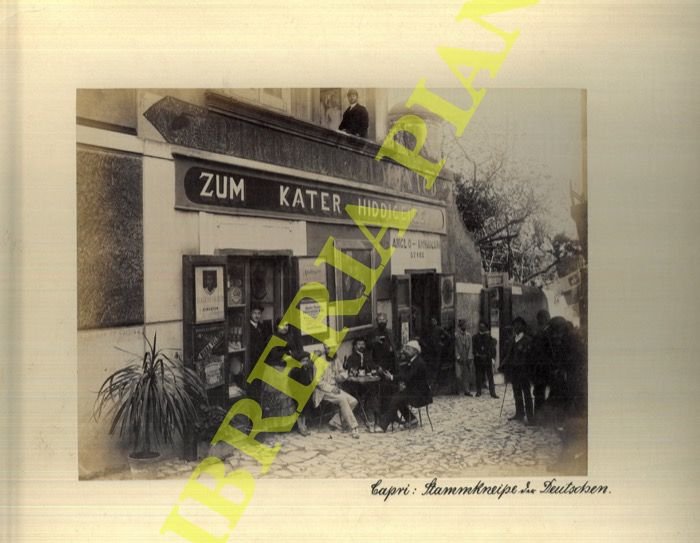 Capri. Caffè tedesco (Zum kater hiddigeigei). Sammkneipe der Deutschen.