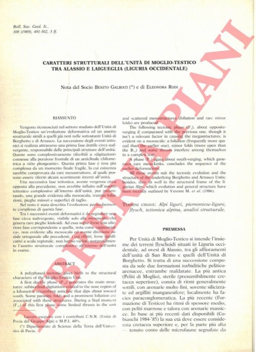 Caratteri strutturali dell'Unità di Moglio-Testico tra Alassio e Laigueglia (Liguria …