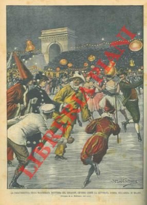 Caratteristica festa mascherata sul ghiaccio dell'Arena di Milano.