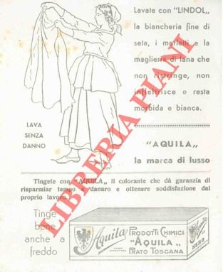 Carta assorbente "Aquila" (per tingere) e "Lindol" (per lavare) :