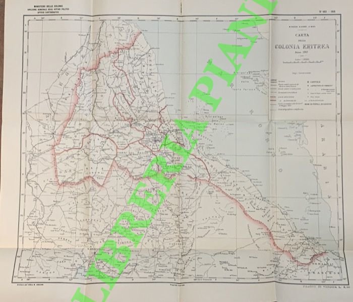 Carta della Colonia Eritrea. Anno 1917.