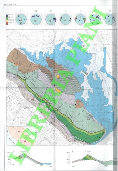 Carta geologica della frana di Monte Arezzo (L'Aquila - Abruzzo).
