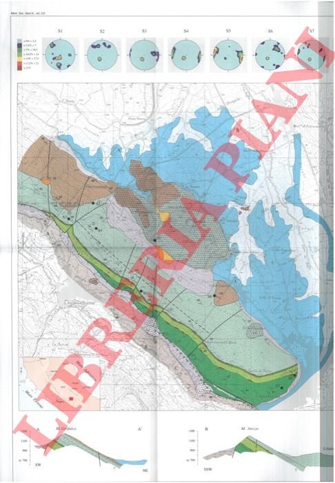 Carta geologica della frana di Monte Arezzo (L'Aquila - Abruzzo).