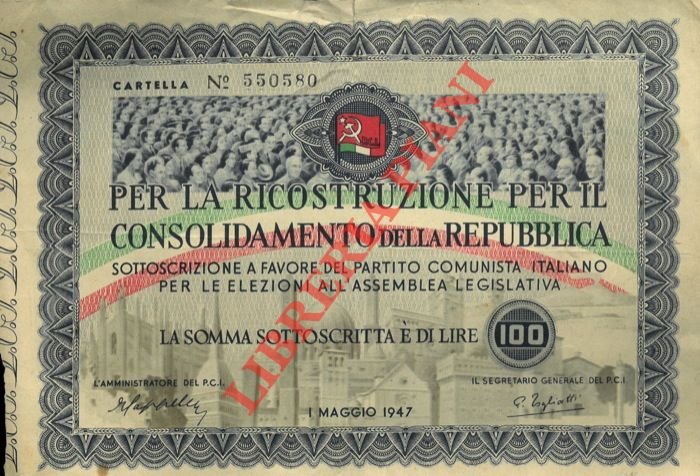 Cartella "Per la ricostruzione e per il consolidamento della Repubblica"