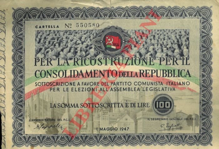 Cartella "Per la ricostruzione e per il consolidamento della Repubblica"