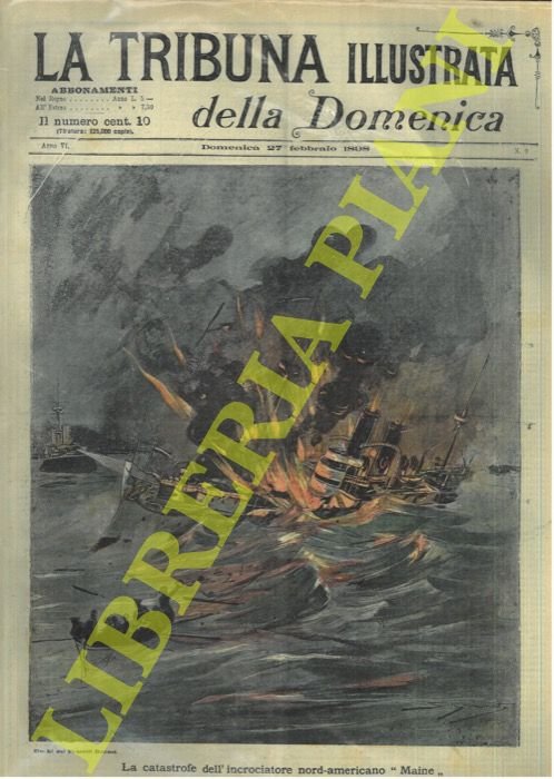 Catastrofe dell'incrociatore nord-americano "Maine" nel porto dell'Avana (Cuba).