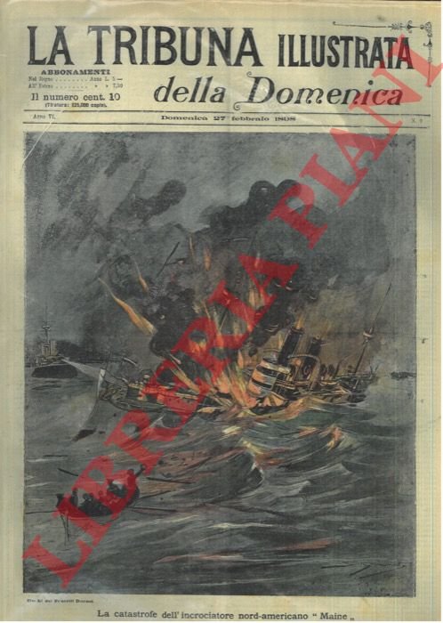 Catastrofe dell'incrociatore nord-americano "Maine" nel porto dell'Avana (Cuba).