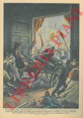 Cavallo imbizzarrito scavalcava una siepe trascinandosi il calesse a cui …