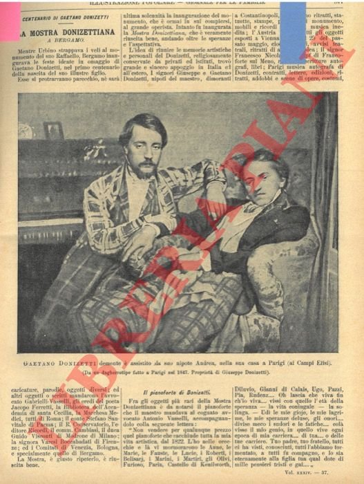 Centenario di Gaetano Donizetti. La mostra Donizettiana a Bergamo. Gaetano … | Immagine Gallery 3