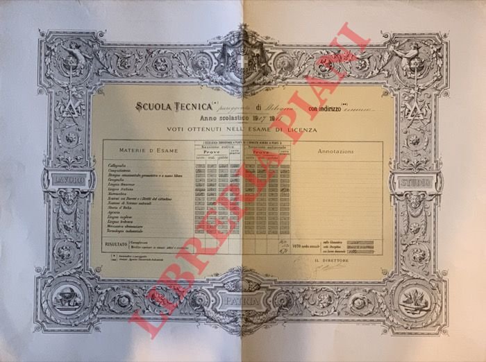 Certificato Diploma di Licenza Tecnica