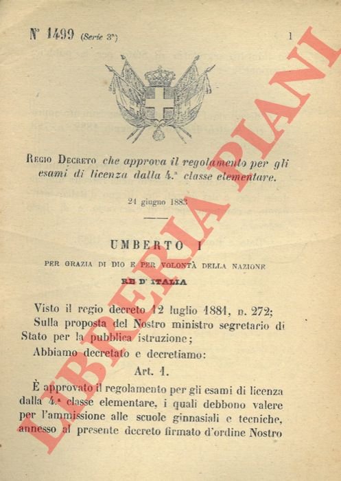 che approva il regolamento per gli esami di licenza dalla …