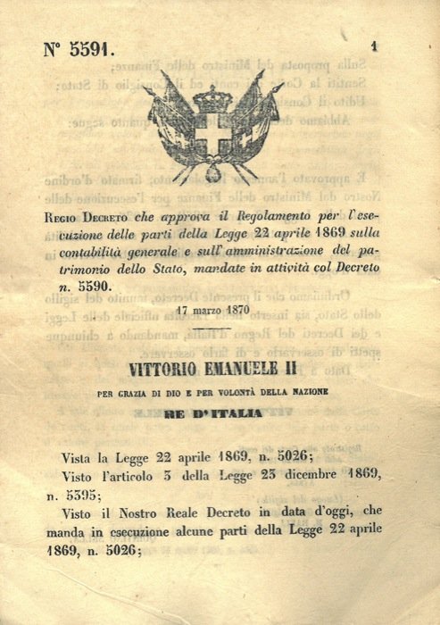 che approva il Regolamento per l'esecuzione delle parti della Legge …