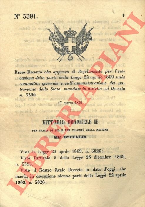 che approva il Regolamento per l'esecuzione delle parti della Legge …