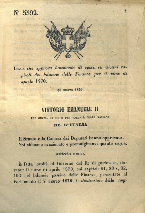 che approva l'aumento di spesa su alcuni capitoli del bilancio …