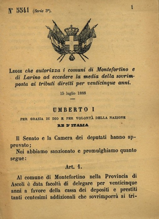 che autorizza i comuni di Montefortino e di Larino ad …