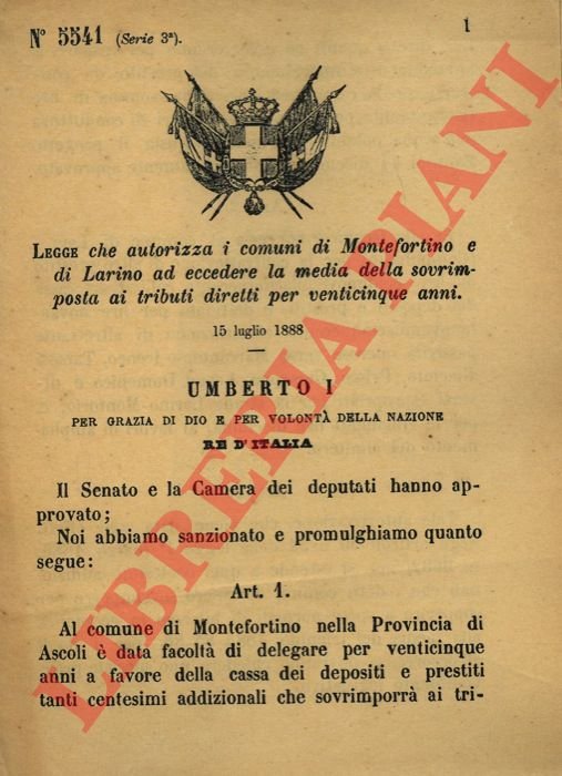 che autorizza i comuni di Montefortino e di Larino ad …