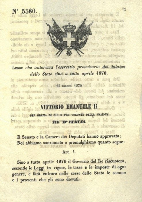 che autorizza l'esercizio provvisorio dei bilanci dello Stato sino a …