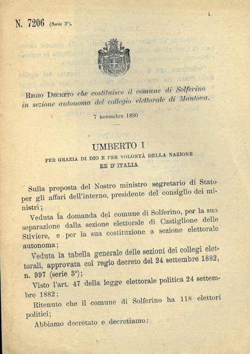 che costituisce il comune di Solferino in sezione autonoma del …