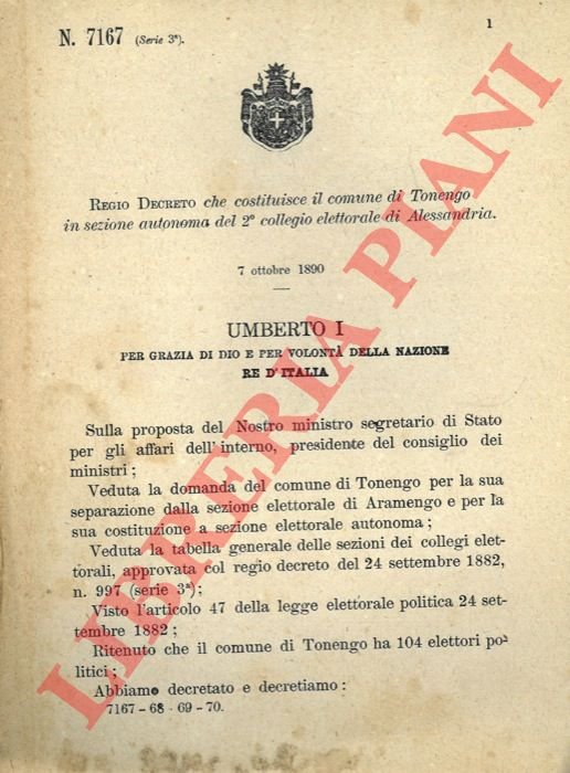 che costituisce il comune di Tonengo in sezione autonoma del …