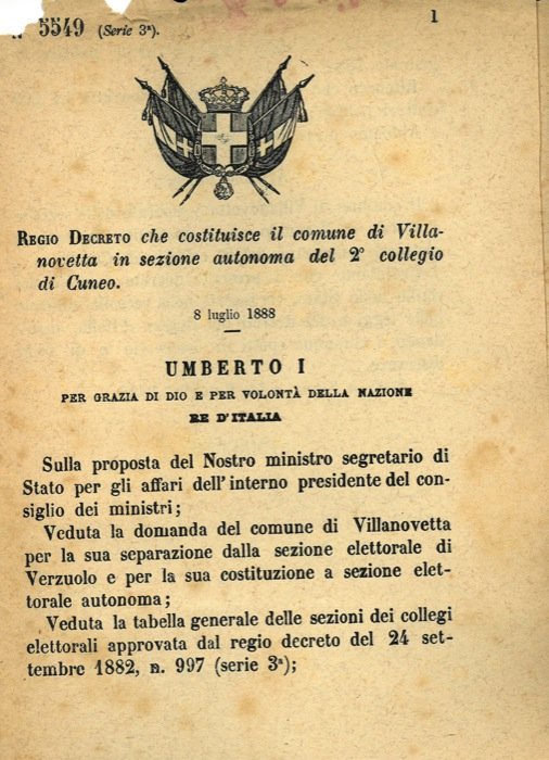 che costituisce il comune di Villanovetta in sezione autonoma del …