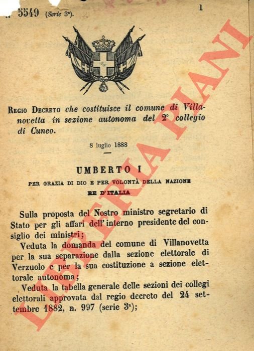che costituisce il comune di Villanovetta in sezione autonoma del …