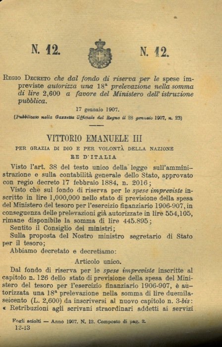 che dal fondo di riserva per le spese impreviste autorizza …