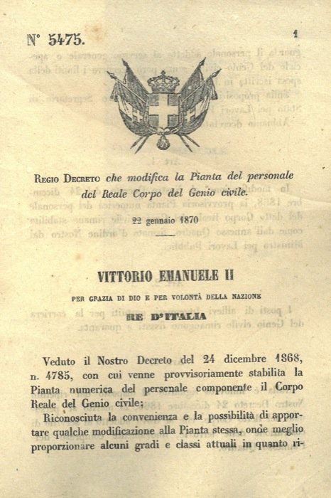 che modifica la Pianta del personale del Reale Corpo del …