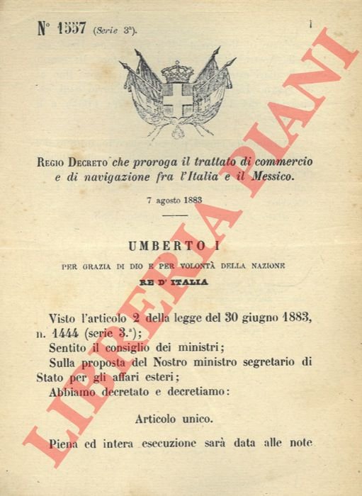 che proroga il trattato di commercio e di navigazione fra …