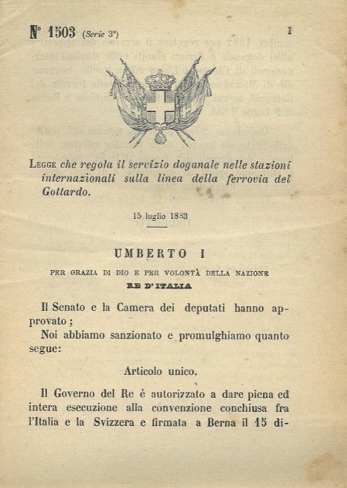 che regola il servizio doganale nelle stazioni internazionali sulla linea …