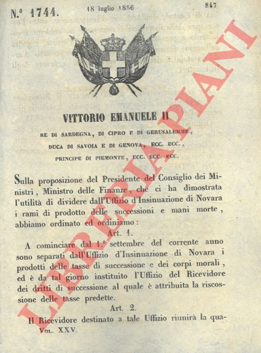 che stabilisce che dal 1° settembre del corrente anno sono …