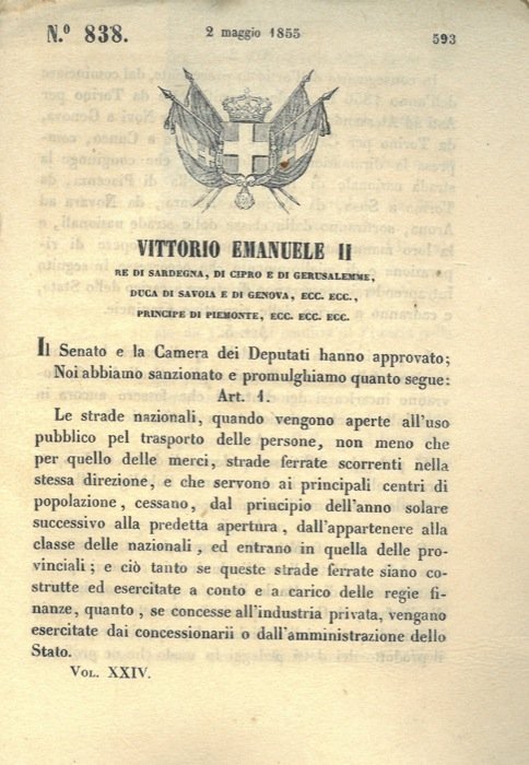 che stabilisce il passaggio delle strade da nazionali a provinciali.