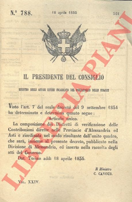 che stabilisce la riordinazione di Asti e Alessandria realtivamente ai …