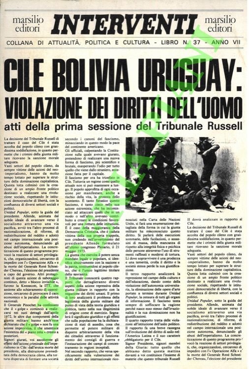 Cile, Bolivia, Uruguay: violazione dei diritti dell'uomo. Atti della prima …