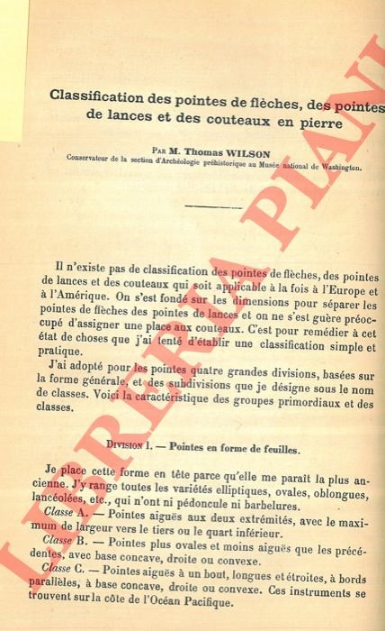 Classification des pointes de flèches, des pointes de lances et …