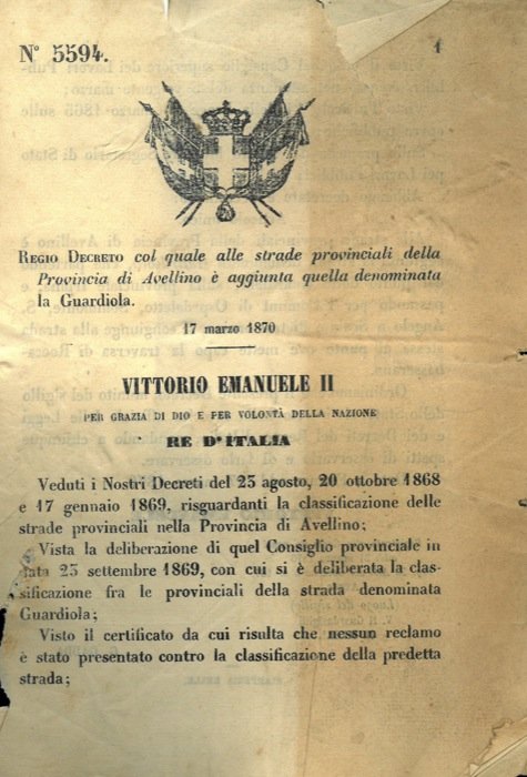 col quale alle strade provinciali della Provincia di Avellino é …