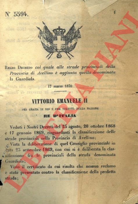 col quale alle strade provinciali della Provincia di Avellino é …