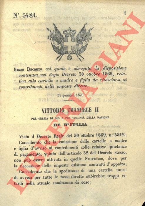 col quale è abrogata la disposizione relativa alle cartelle a …