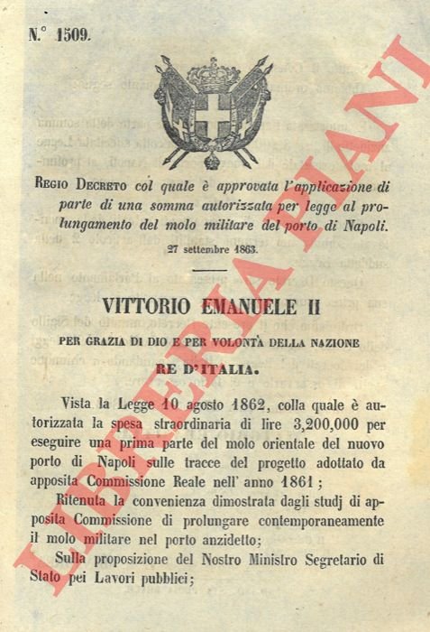 col quale é approvata l'applicazione di parte di una somma …