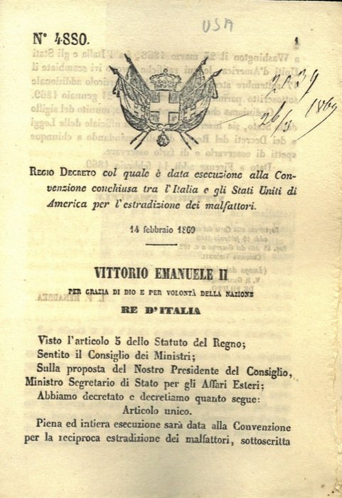 col quale è data esecuzione alla convenzione conchiusa fra l'Italia …