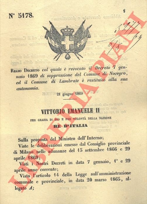 col quale è revocato il decreto 7 gennaio 1869 di …