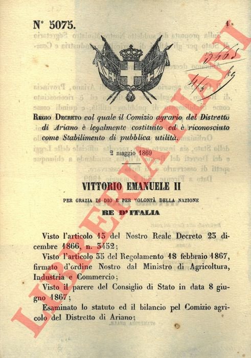 col quale il Comizio agrario del Distretto di Ariano è …