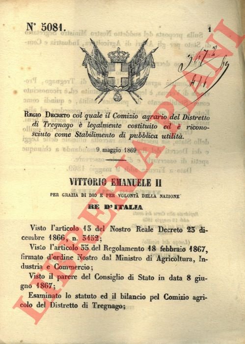 col quale il Comizio agrario del Distretto di Tregnago è …