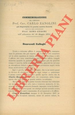 Commemorazione del compianto Prof. Cav. Carlo Zanolini letta nell'adunanza del …