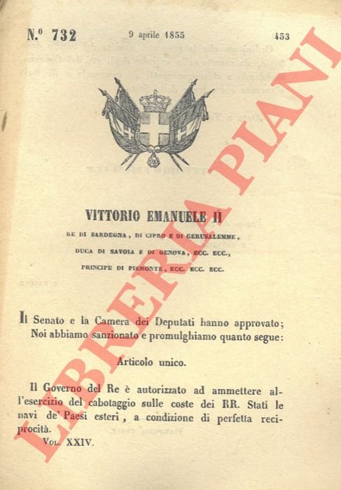 con cui il governo del Re autorizza le navi estere …