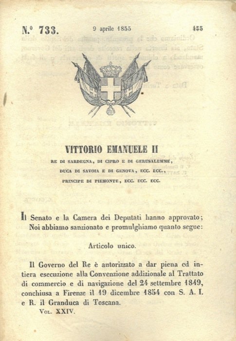 con cui il Governo del Re dà piena esecuzione alla …