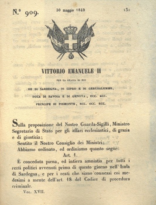 con cui si concede piena ed intera amnistia per i …