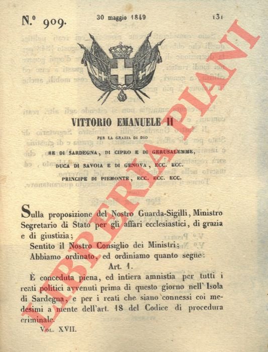 con cui si concede piena ed intera amnistia per i …