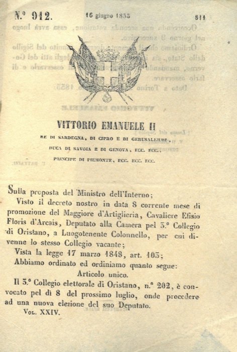 con cui si convoca il collegio elettorale di Oristano per …